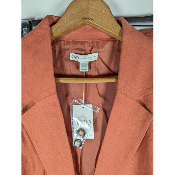 Cato Suit Set Womens Size 18 20 Linen Blend Pants Blazer Summer Lined Career NEW - Picture 7 of 8